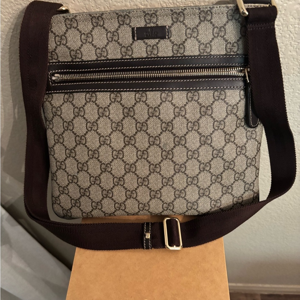Gucci Black and Brown Men's Messenger Bag